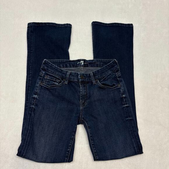 7 For All Mankind Kimmie Low Rise Bootcut Jeans Womens Size 26 Blue Denim - Picture 12 of 12